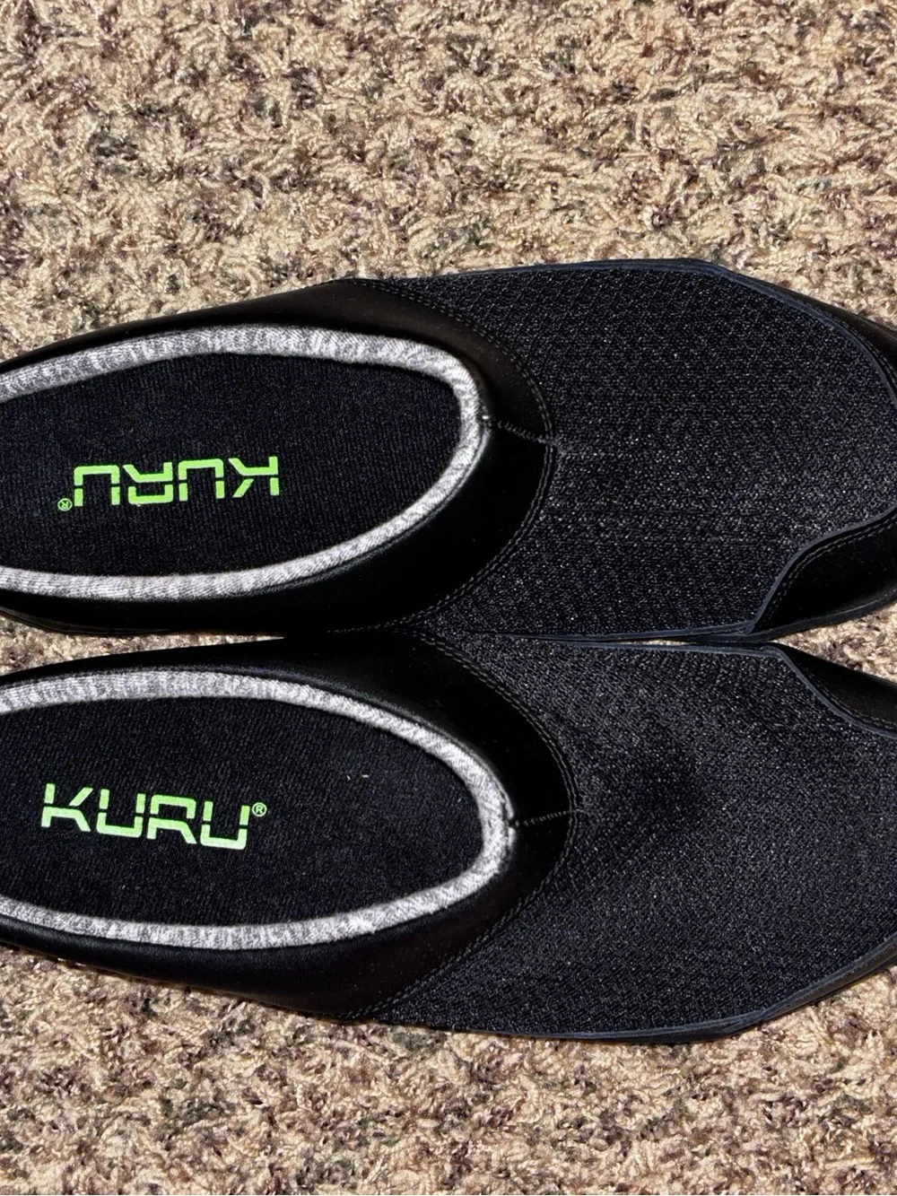 Kuru Draft Men’s 11 M Slip On Casual Comfort Shoes Jet Black Leather Mesh NWB!